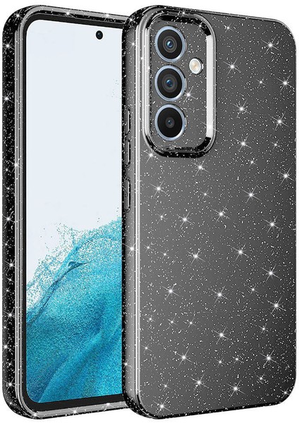 Samsung Galaxy A34 Uyumlu Kılıf Kamera Korumalı Simli Lüks Koton Kapak, Gri