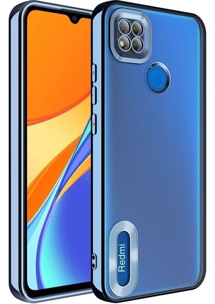 Xiaomi Redmi 9c Uyumlu Kılıf Kamera Korumalı Logo Gösteren Omega Kapak Sierra Mavi