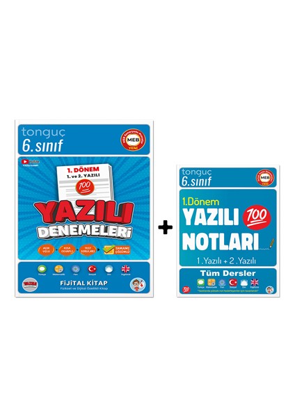 6. Sınıf Yazılı Notları 1. Dönem 1 ve 2. Yazılı ve 6. Sınıf Yazılı Denemeleri 1. Dönem 1 ve 2. Yazılı ( 2 Kitap)