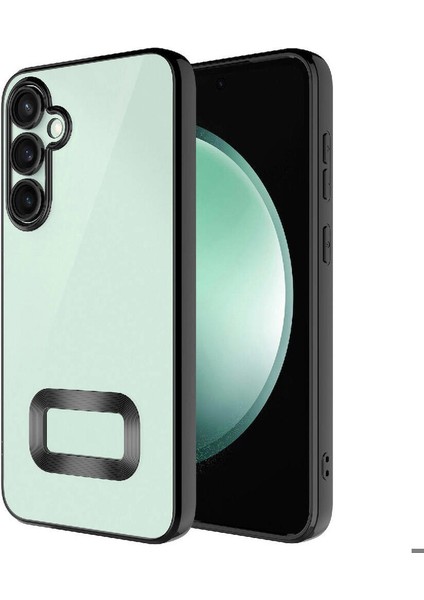 Samsung Galaxy S23 Fe Uyumlu Kılıf Kamera Korumalı Logo Gösteren Omega Kapak, Siyah