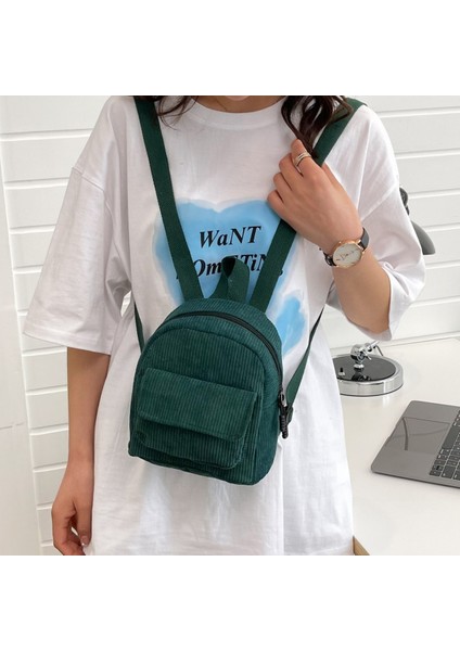 Kadife Basit Rahat Kız Küçük Sırt Çantası (Yurt Dışından)