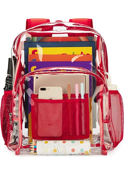 Büyük Kapasiteli Pvc Şeffaf Unisex Su Geçirmez Öğrenci Okul Çantası (Yurt Dışından)