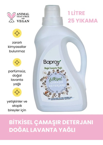 Bitkisel Çamaşır Deterjanı 1 Lt Doğal Lavanta Yağlı 25 Yıkama