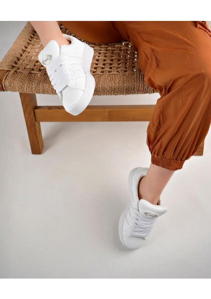 Unisex Klasik Bağcıklı Ortopedik Spor Sneaker Ayakkabı-Beyaz fiyatları
