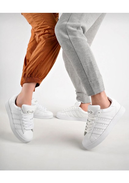 Unisex Klasik Bağcıklı Ortopedik Spor Sneaker Ayakkabı-Beyaz modelleri