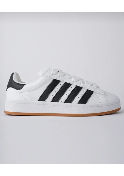 Unisex Klasik Bağcıklı Ortopedik Spor Sneaker Ayakkabı-Beyaz-Siyah indirimleri