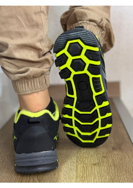 Bantlı Unisex Kısa Çocuk Spor Outdoor Ayakkabı-Haki-Sarı fiyatları