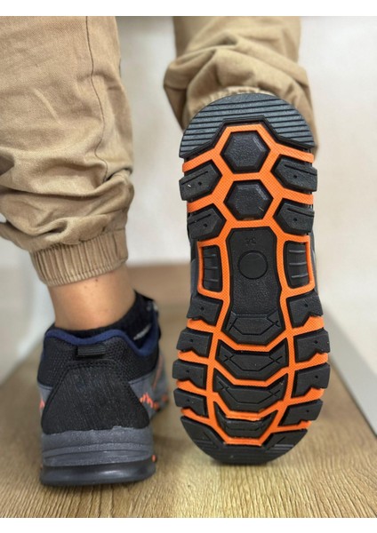 Bantlı Kısa Çocuk Spor Outdoor Ayakkabı-Lacivert-Oranj fiyatları