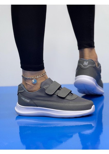 Kadın Bantlı Fuspetli Faylon Taban Spor Ayakkabı-Füme modelleri