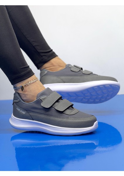 Kadın Bantlı Fuspetli Faylon Taban Spor Ayakkabı-Füme fırsatları