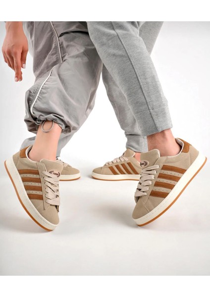 Unisex Klasik Bağcıklı Ortopedik Spor Sneaker Ayakkabı-Bej fiyatları