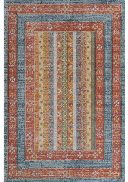 Antik 1111 Klasik Vintage Salon Halısı Renkli Retro Mutfak Halısı Tozumaz İnce Makine Halısı 100x200