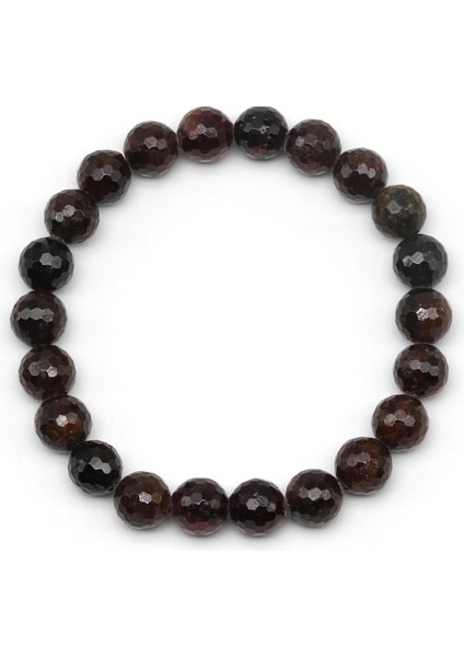 Garnet Doğal Taş Bileklik 8 mm Fasetli Küre Kesim fiyatları