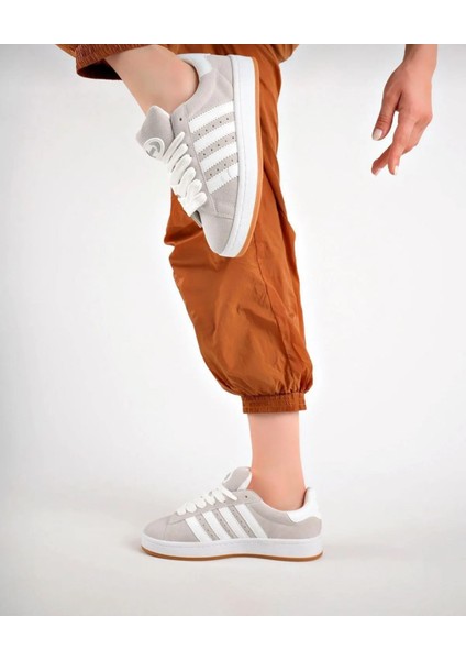 Unisex Klasik Bağcıklı Ortopedik Spor Sneaker Ayakkabı-Füme-Beyaz fiyatları