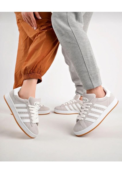 Unisex Klasik Bağcıklı Ortopedik Spor Sneaker Ayakkabı-Füme-Beyaz fırsatları