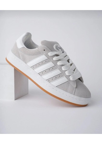 Unisex Klasik Bağcıklı Ortopedik Spor Sneaker Ayakkabı-Füme-Beyaz indirimleri