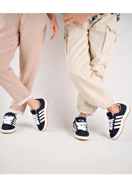 Kadın Unisxe Klasik Bağcıklı Ortopedik Spor Sneaker Ayakkabı-Lacivert-Beyaz fiyatları