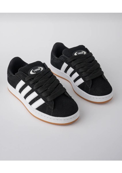 Unisex Klasik Bağcıklı Ortopedik Spor Sneaker Ayakkabı Siyah Beyaz Düz Taban modelleri