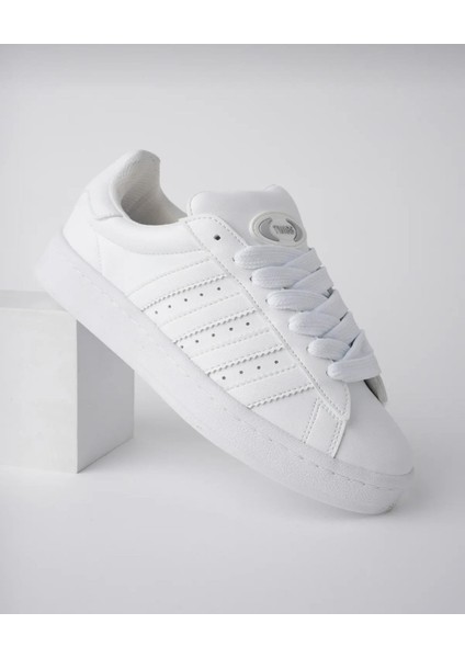 Unisex Klasik Bağcıklı Ortopedik Spor Sneaker Ayakkabı-Beyaz fırsatları