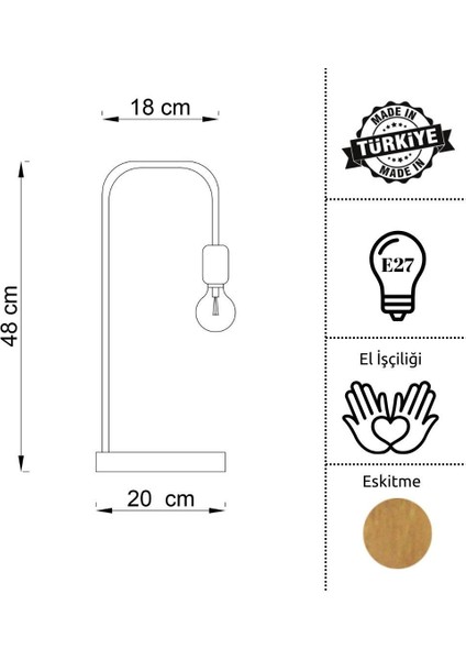 Curve Masa Lambası-Eskitme