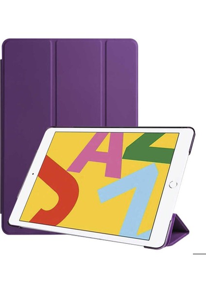 Apple iPad 10.2 (8.nesil) Uyumlu Tablet Kılıfı Smart Cover Standlı Akıllı Kılıf, Mor