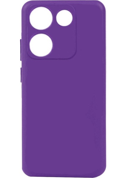 Tecno Camon 20 Uyumlu Kılıf Silikon Soft Yüzey Yumuşak Biye Kapak, Mor
