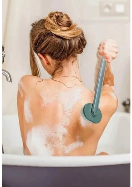 Banyo Fırçası Duş Jeli Hazneli Uzun Saplı Banyo Sırt Fırçası şampuan Hazneli Kese Fırçası