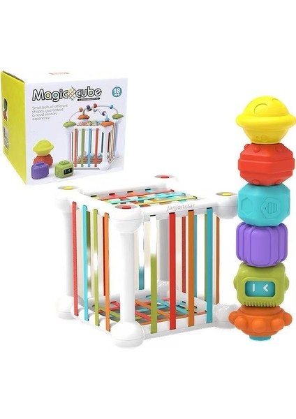 Baby Rainbow Cellar Fun Bead Splicing Stacking Music Building Blocks Puzzle Game Gift For Children And Young Children (Yurt Dışından)