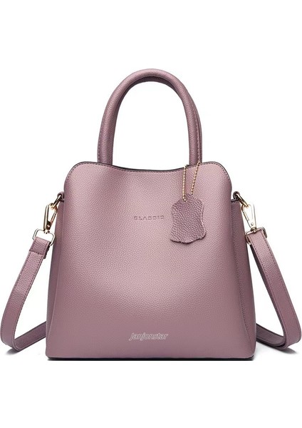 Soft Leather Bucket Bag 2025 Yeni Moda Anne Bag Büyük Kapacitet Ellerinde Trendy Crossbody Bag (Yurt Dışından)