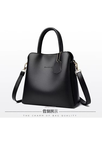 Soft Leather Bucket Bag 2025 Yeni Moda Anne Bag Büyük Kapacitet Ellerinde Trendy Crossbody Bag (Yurt Dışından)