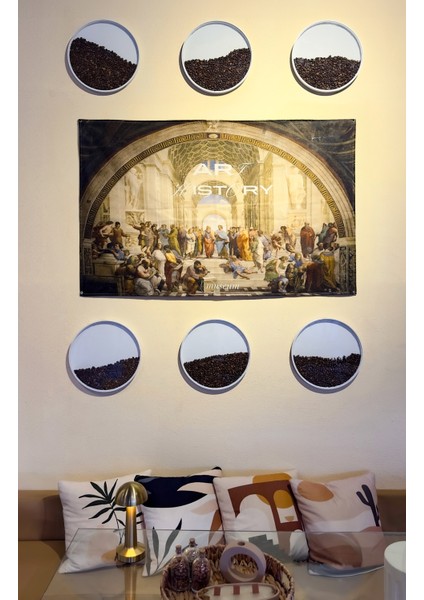 "the School Of Athens - Raffaello Sanzio" Dekoratif Duvar Halısı – 140X100 cm (Kuşgözü Detaylı)