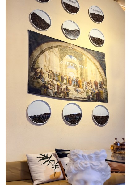 "the School Of Athens - Raffaello Sanzio" Dekoratif Duvar Halısı – 140X100 cm (Kuşgözü Detaylı)