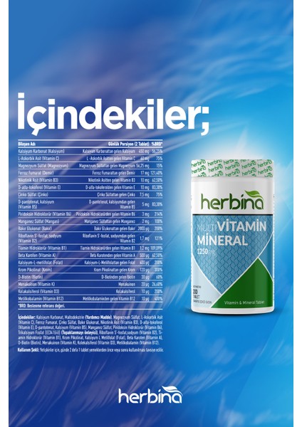 Multivitamin Mineral 200 Tablet fiyatları