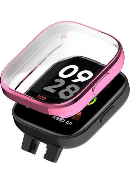 Xiaomi Redmi Watch 3 Uyumlu 360 Derece Korumalı Kasa ve Ekran Koruyucu Watch Gard 30 Pembe