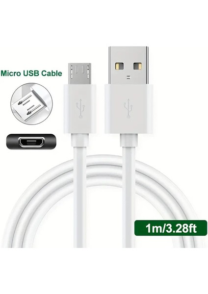 SL-227/V8 USB Data Kablosu, Şarj Kablosu - Tip A\'dan Micro USB 1mt