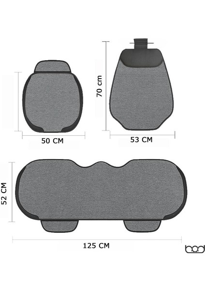 Keten Terletmez Oto Koltuk Minderi Seti Koltuk Koruma Kılıfı Yalı Serisi Ön Arka Set Gri