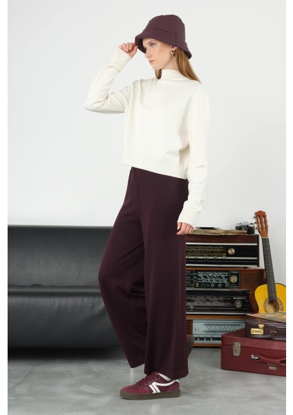 Beli Lastikli Triko Pantolon Koyu Mürdüm fiyatları