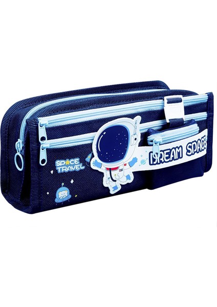 Çoçuk Çok Bölmeli Kalem Çantası Lacivert 7458
