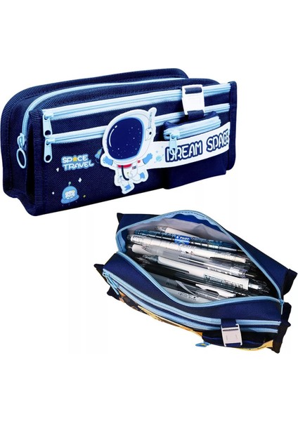 Çoçuk Çok Bölmeli Kalem Çantası Lacivert 7458 indirimleri