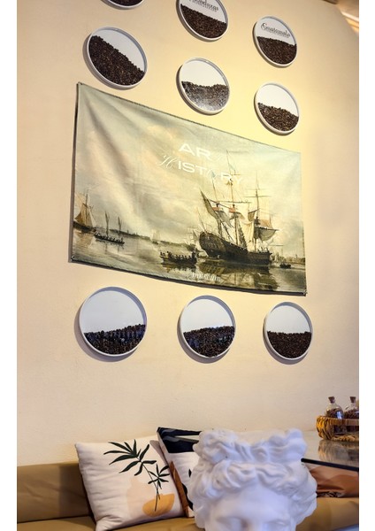 "the Navy's Frigate Rotterdam - Nicolaas Baur" Dekoratif Duvar Halısı – 140X100 cm (Kuşgözü Detaylı) fiyatları