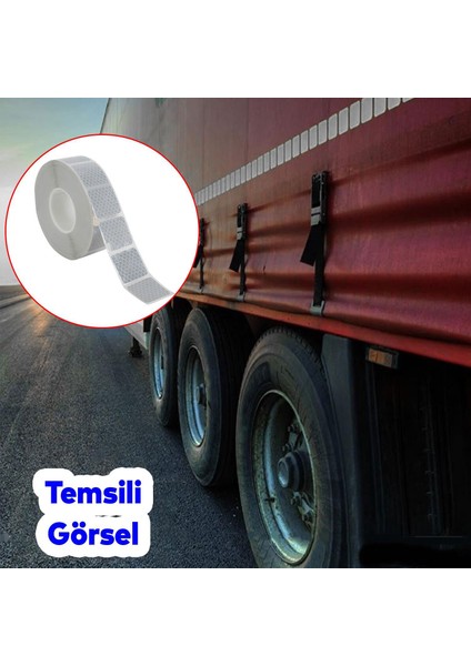 Tüvtürk Onaylı 1 Metre Beyaz Parçalı Reflektörlü Reflektif Fosforlu Şerit Bant Kesikli İkaz Bandı modelleri