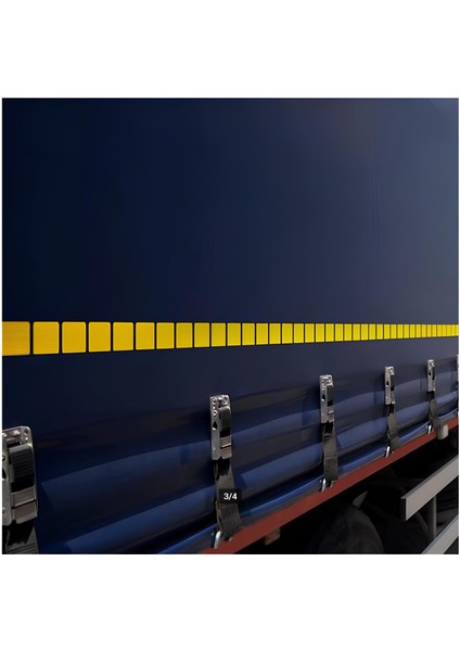 Tüvtürk Onaylı 5 Metre Sarı Parçalı Reflektörlü Reflektif Fosforlu Şerit Bant Kesikli İkaz Bandı