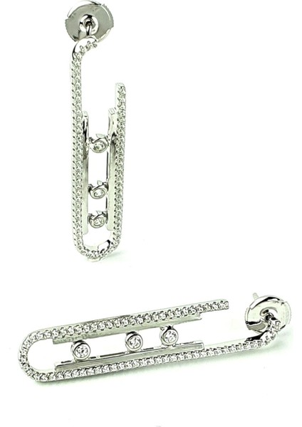 Taşları Hareketli 925AYAR Gümüş Italyan Tasarımı Trend Küpe fiyatları