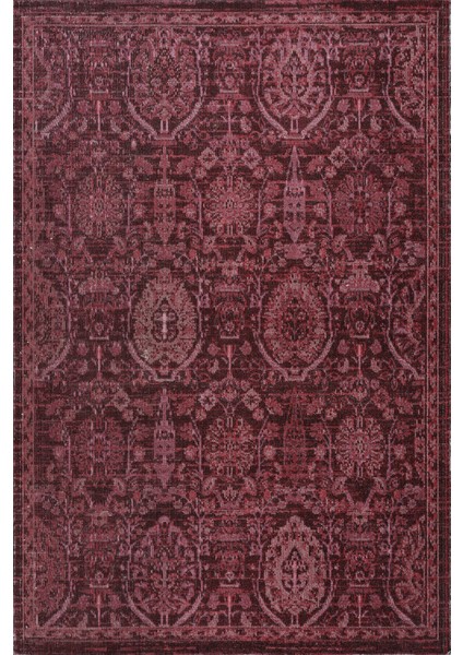 Antik 1116 Klasik Vintage Salon Halısı Bordo Retro Mutfak Halısı Tozumaz İnce Makine Halısı 200x290