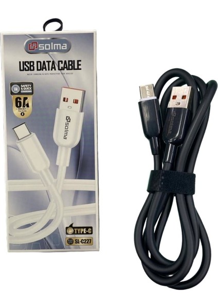 SL-227TC USB Data Kablosu, Şarj Kablosu - Tip A\'dan Tip C\'ye (Type A - Type C) 1mt