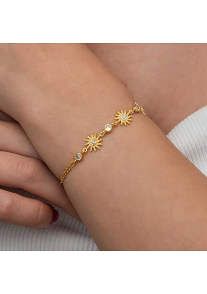 Gümüş Gold Güneş Kadın Bileklik modelleri