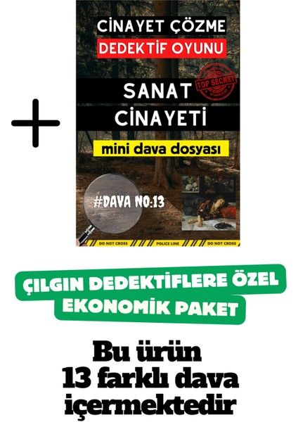 13'lü Paket Cinayet Çözme - Ekonomik Paket Dedektif Oyunu - Dava Çözme Oyunu - Katil Kim Oyunu