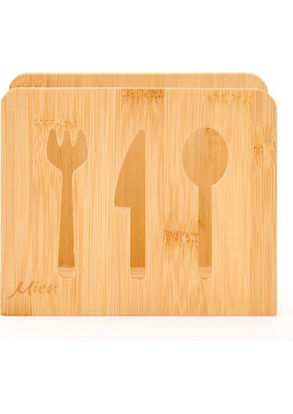 Bambu Dik Peçetelik - Kahverengi - 14 cm