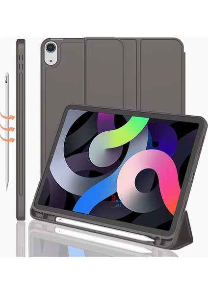 Ipad 10.nesil 10.9 Inç Ile Uyumlu Tablet Kılıfı Standlı Uyku Modlu Kalem Bölmeli Akıllı Kılıf