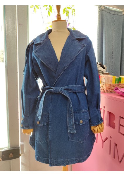 Zımba Düğme Detaylı Kot Ceket